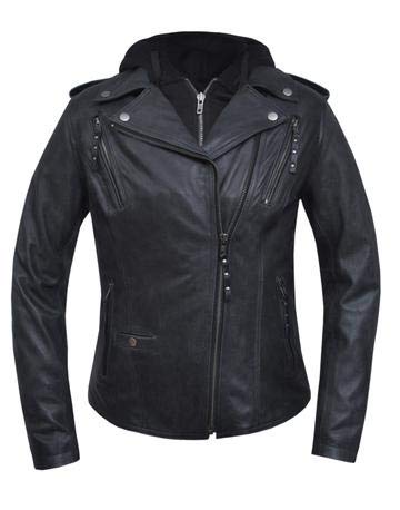 Ladies Gray Leather Jacket ,GRY ,XL
