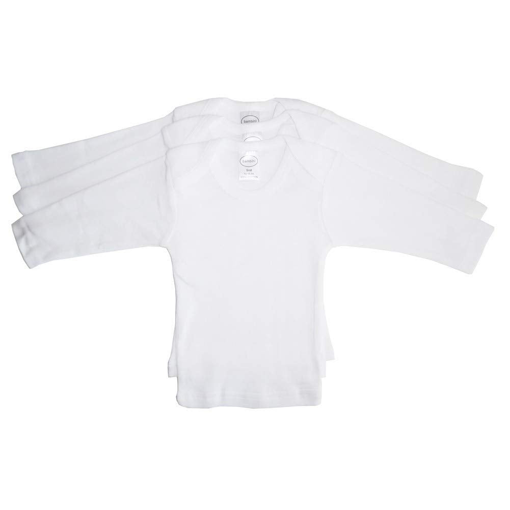 Bambini Long Sleeve White Lap T-Shirt - Small - White