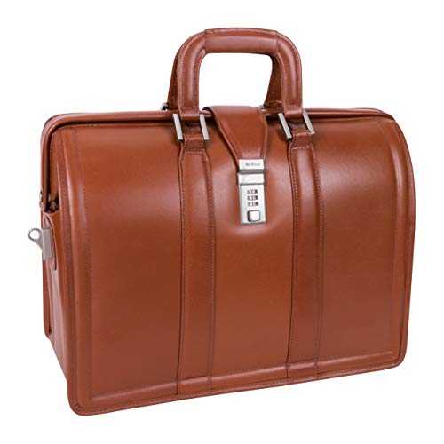 Mcklein, V Series, Morgan, Top Grain Cowhide Leather, 17 Leather Litigator Laptop Briefcase, Brown (83344)