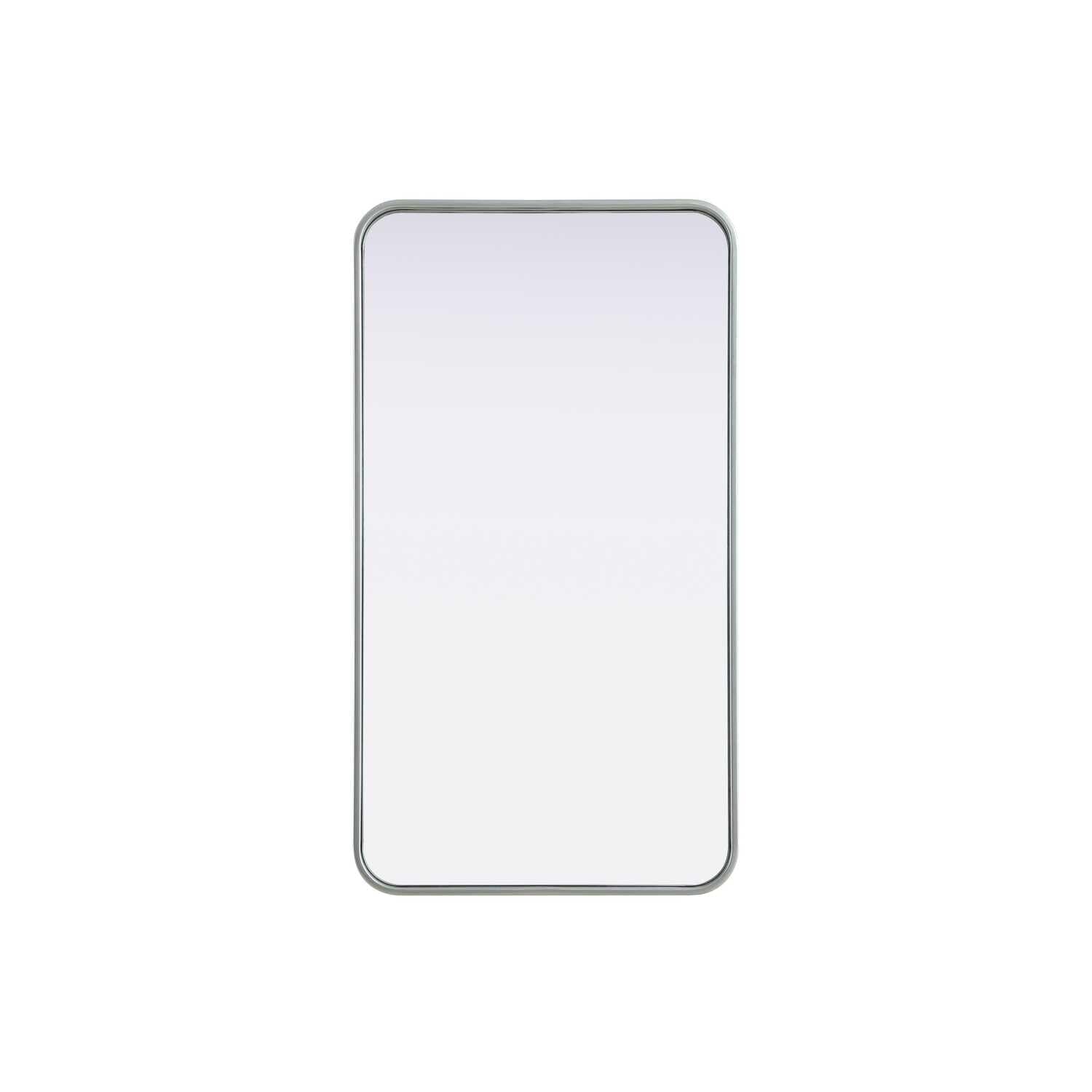 Contour Metal Rectangle Mirror 20x36 in Silver
