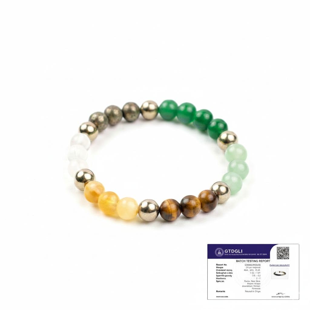 Astrotalk Dhan Yog Bracelet | Attracts Wealth & Financial Prosperity | Pyrite, Citrine, & Aventurine | Astrology Dhanyog Bracelet for Men & Women | Certificate of Authenticity