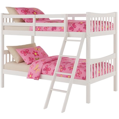 FR Twin Over Twin Bunk Bed White
