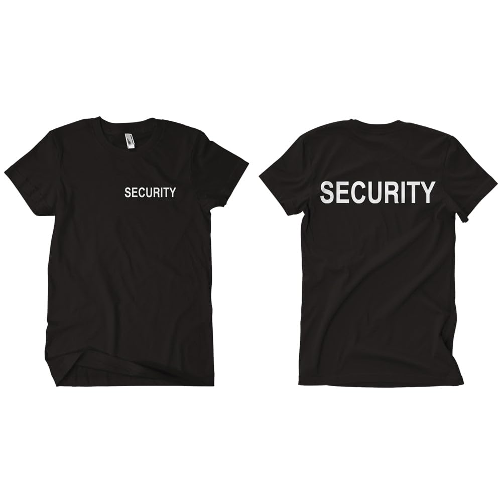 Security Black T-Shirt-Small Lettering Front Small