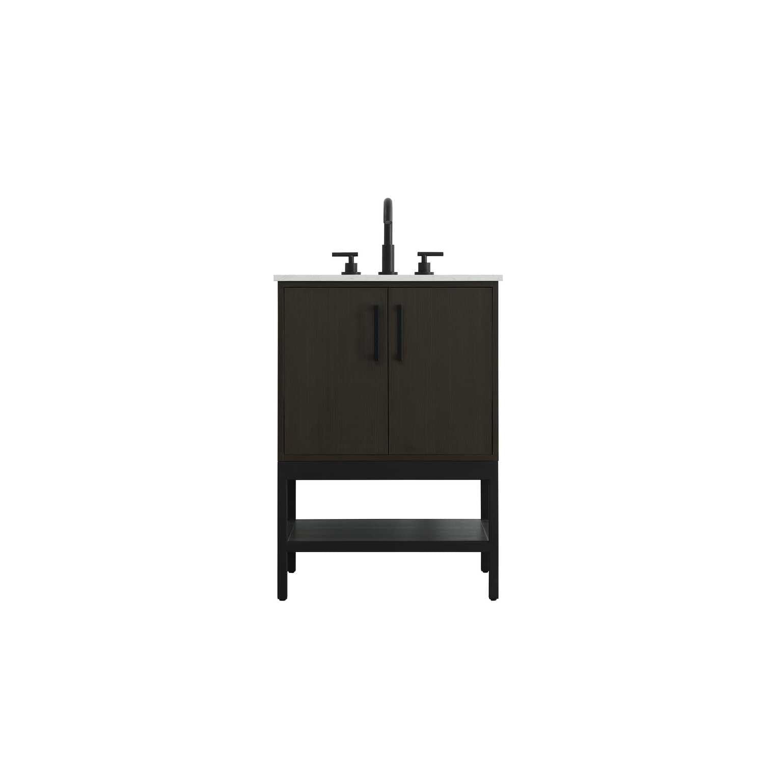 24 inch Single Bathroom Vanity in Mocha Brown