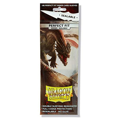Arcane Tinmen ATM13223 Dragon Shield Sealable Inner Card Sleeves - Smoke, 100 Count