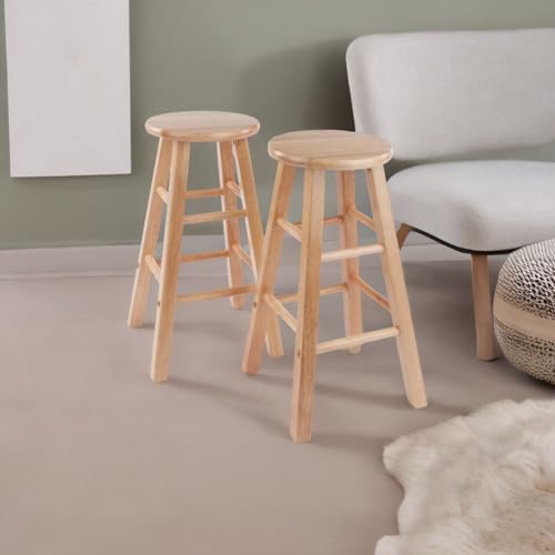 Casafoyer Wooden Stool Set of 2 | Various Heights and Finishes | Suitable for Bar and Counter use (83274VV)