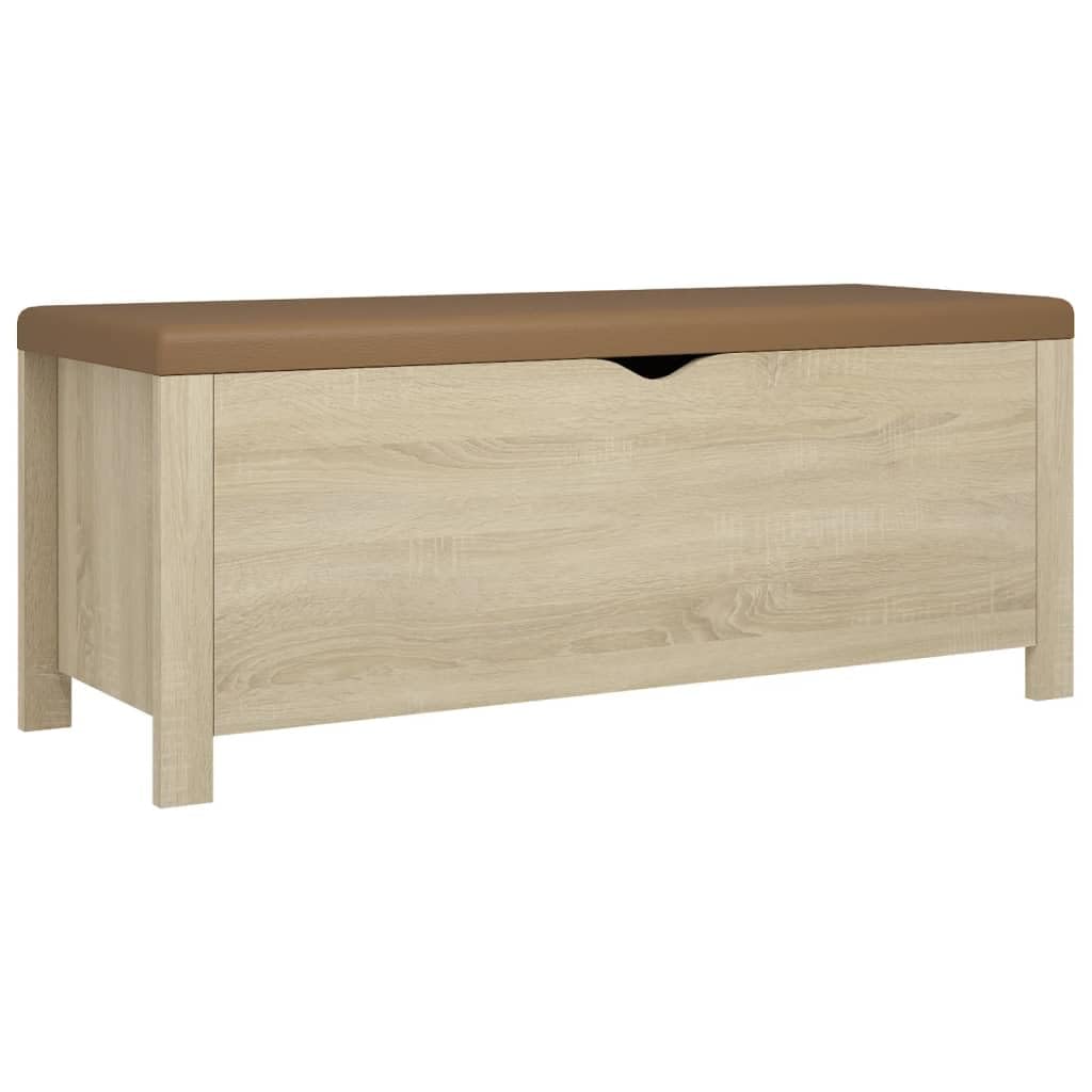 vidaXL Storage Box with Cushion Sonoma Oak 41.3x15.7"x17.7"