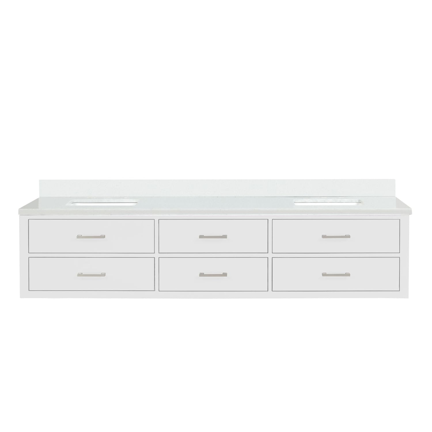 Castor 48 in W x 22 in D White Double Bath Vanity and Cultured Marble Top