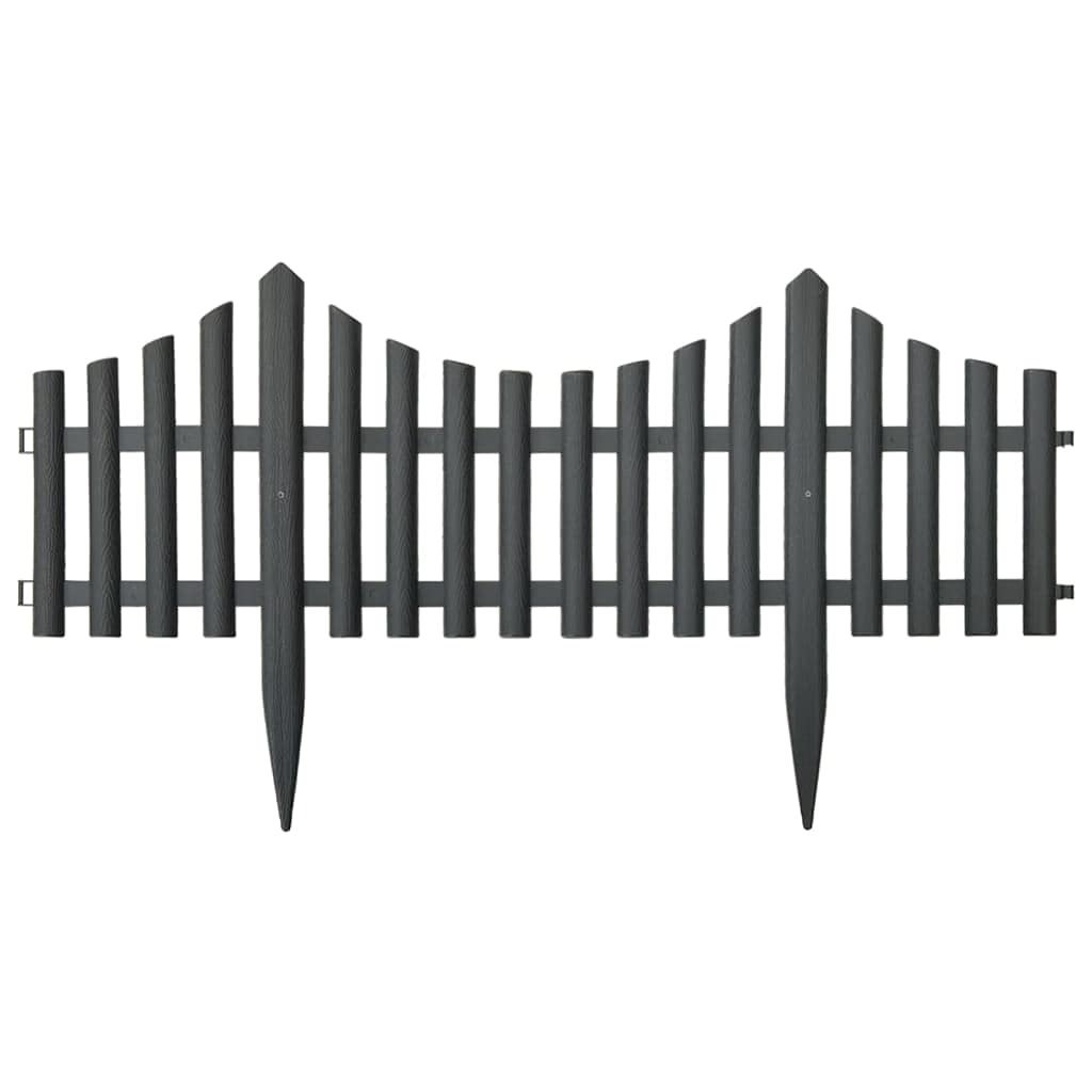 vidaXL Lawn Edgings 17 pcs Anthracite 32.8 PP