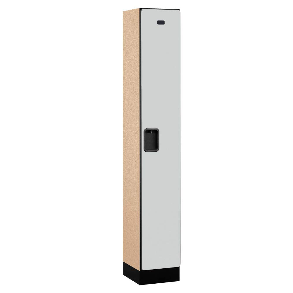 12 Wide Single Tier Designer Wood Locker - 1 Wide - 6 Feet High - 15 Inches Deep - Gray