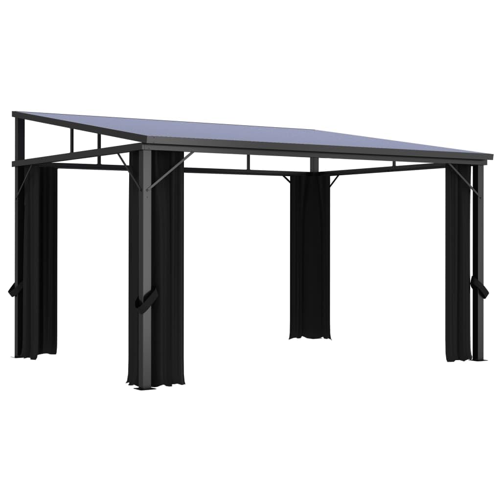 vidaXL Gazebo with Curtain 13.3x9.6x8 Anthracite