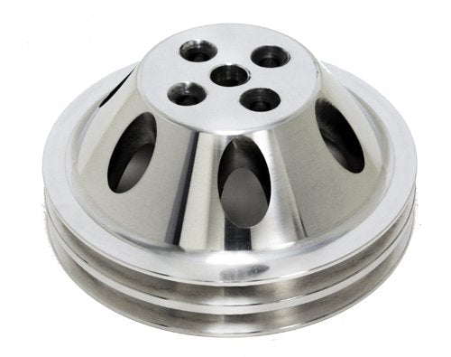 Compatible/Replacement for CHEVY SMALL BLOCK POLSIHED ALUMINUM WATER PUMP PULLEY - 2 GROOVE (SHORT)