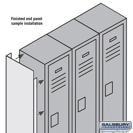 Finished End Panel - for 6 Feet High 18 Inch Deep Metal Locker - Blue