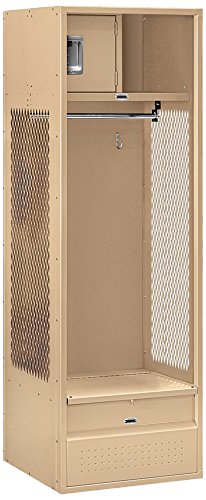 24 Wide Open Access Metal Locker - 6 Feet High - 24 Inches Deep - Tan - Unassembled