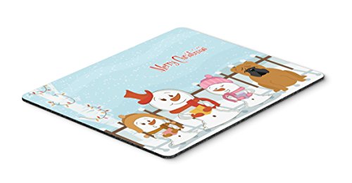 Carolines Treasures Bb2453Mp Merry Christmas Carolers English Bulldog Red Mouse Pad, Hot Pad Or Trivet, Large, Multicolor