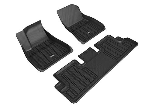 3D Maxpider All-Weather Floor Mats Custom Fit For 2021-2022 Tesla Model 3 Car Floor Liners Elitect Series (1St & 2Nd Row)