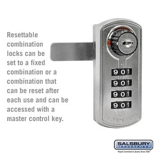 Resettable Combination Lock - for Designer Wood Locker Door - Silver