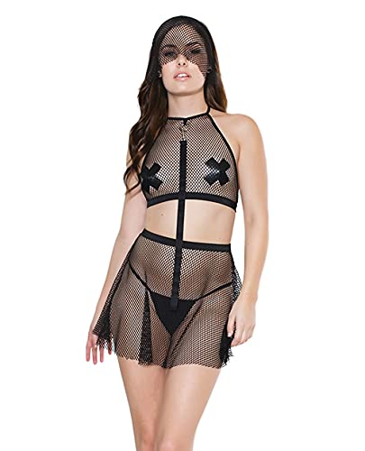 Coquette Halter Top Skirt And Mask