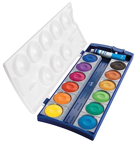 Pelikan Opaque Watercolor Paint Set, 12 Colors Plus Chinese White Tube (720854)