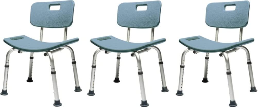BATH SEAT W/BACK STEEL BLUE - LUMEX UNASSEMBLED