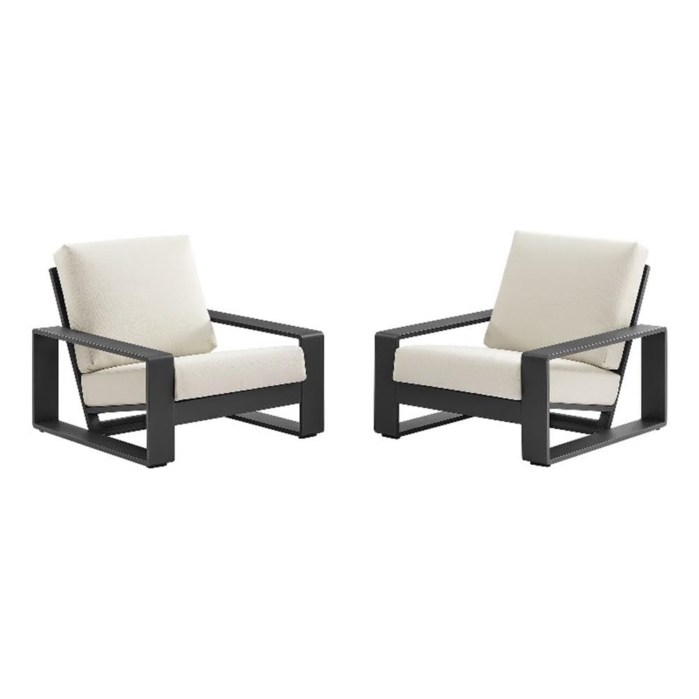 Lirienne Outdoor Patio Aluminum Faux Wood Armchairs Set of 2 by Modway
