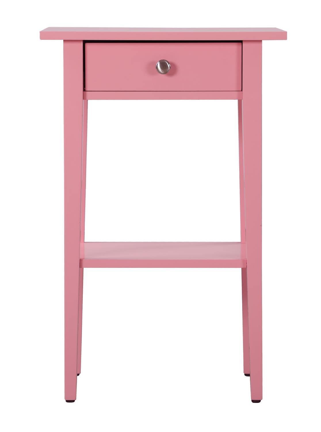 Dalton 1-Drawer Pink Nightstand (28 in. H x 14 in. W x 18 in. D)