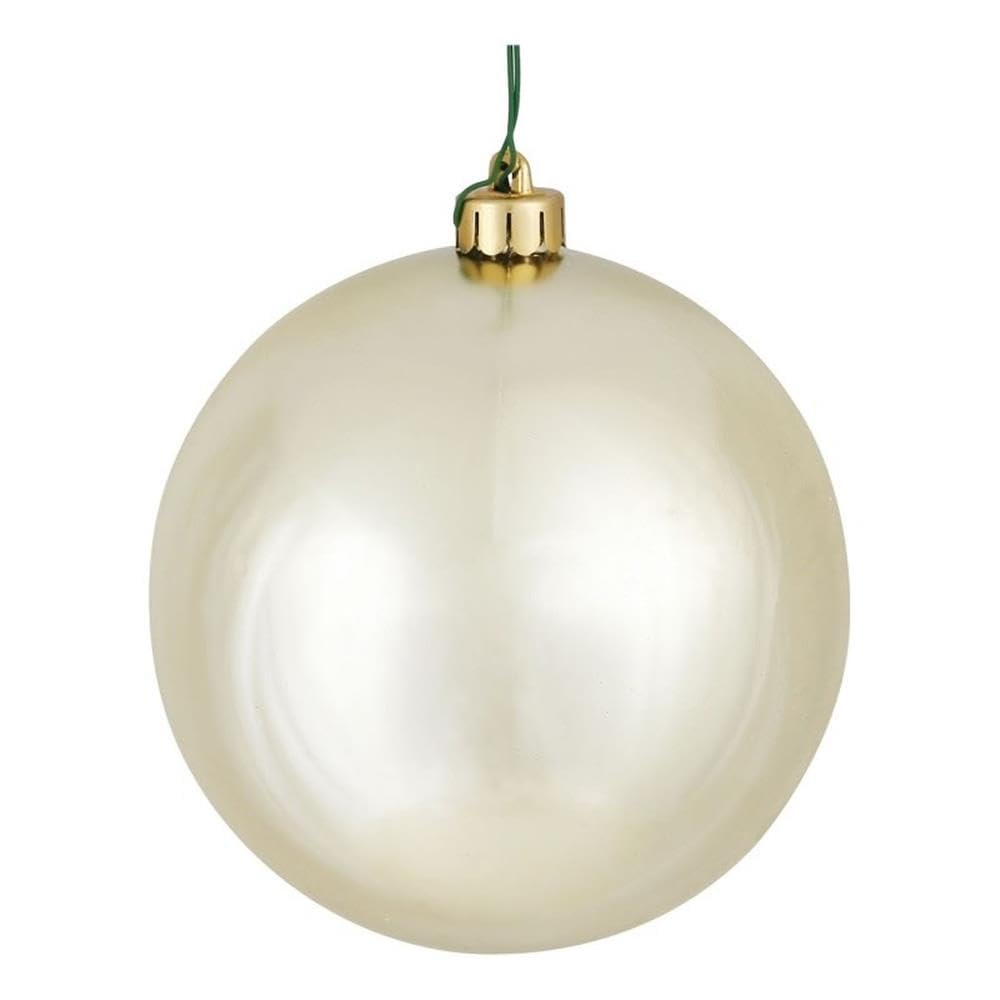 Casafoyer  4” Champagne Shiny Ball UV Drilled 6/Bag - N591038DSV - (Pack Of 2)