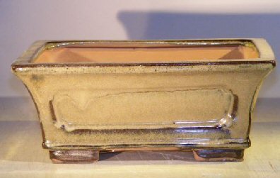 Olive Green Ceramic Bonsai Pot - Rectangle<br><i> 10 x 8 x 4 </i>