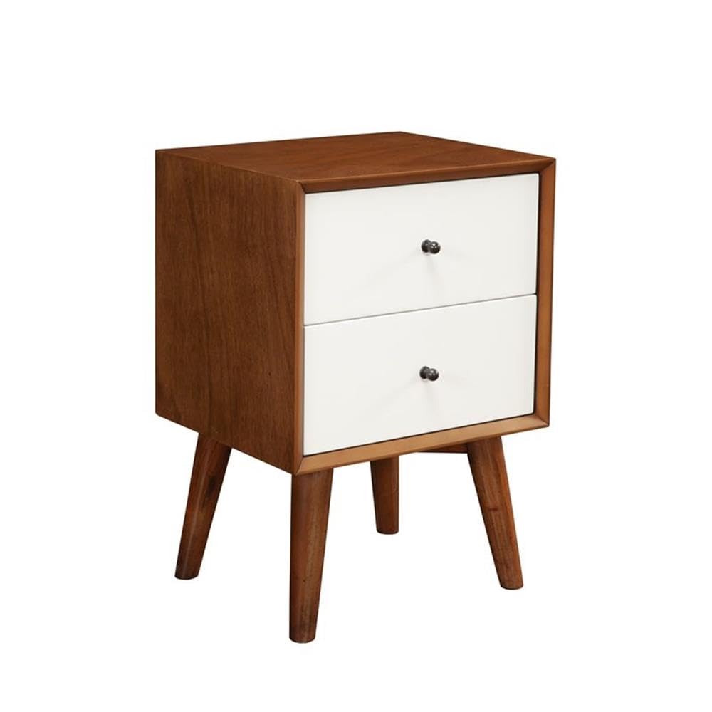 Flynn Nightstand, Acorn/White