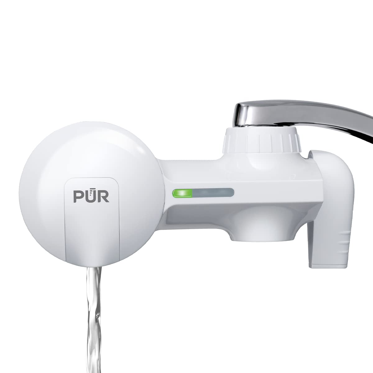 Pur Plus Faucet Mount Water Filtration System, White - Horizontal Faucet Mount For Crisp, Refreshing Water, Pfm150W