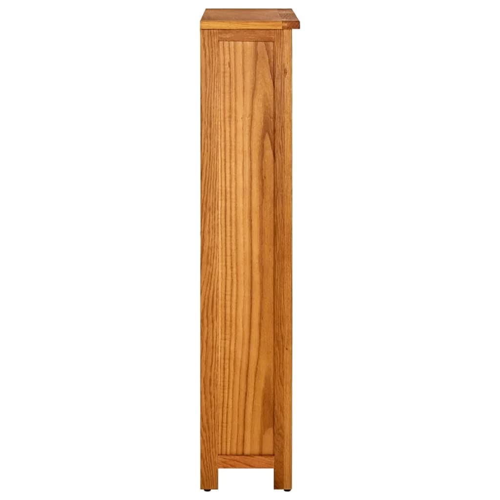 vidaXL 4-Tier Bookcase 27.5x8.6"x43.3" Solid Oak Wood"