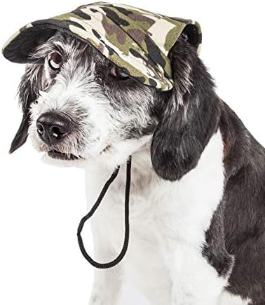 Pet Life  Torrential Downfour Camouflage Uv Protectant Adjustable Fashion Dog Hat Cap, Camouflage - Medium