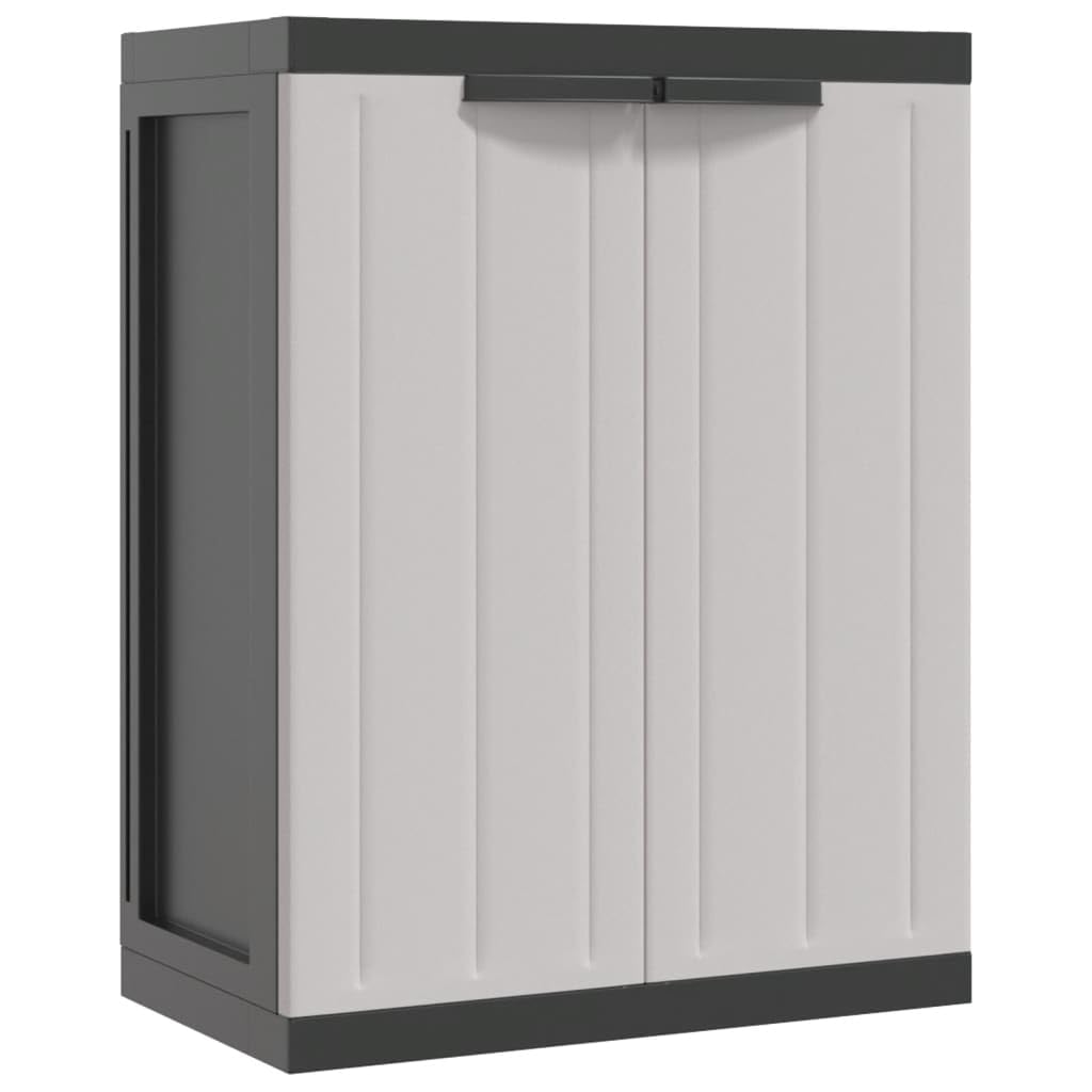vidaXL Outdoor Storage Cabinet Gray and Black 25.6x14.6"x33.5" PP"