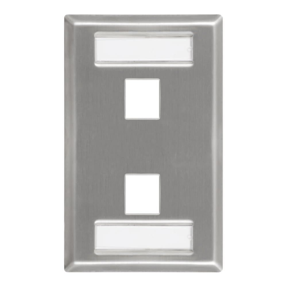 FACEPLATE, ID, STAINLESS, 1-GANG, 2-PORT