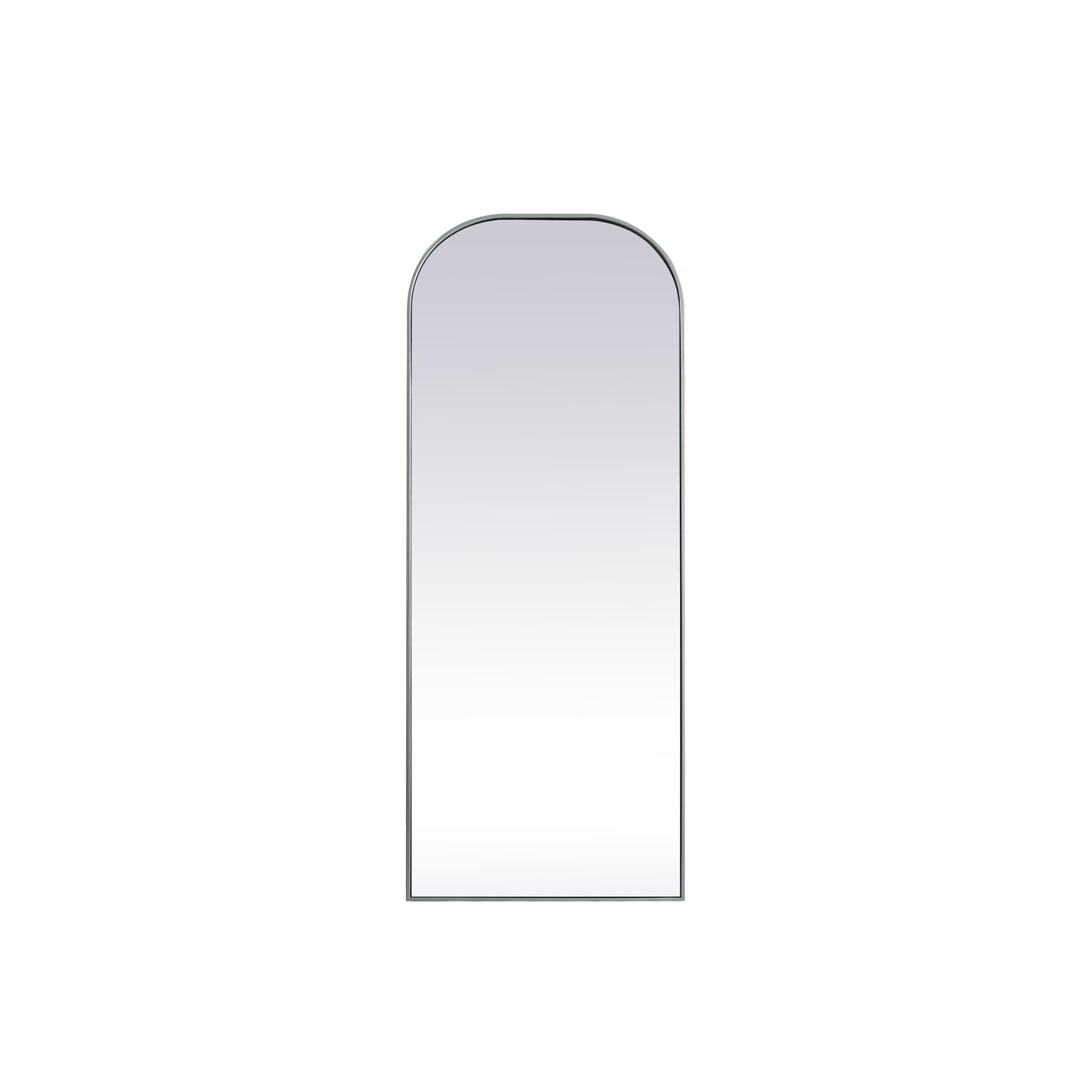 Metal Frame Arch Full Length Mirror 28x74 Inch in Silver