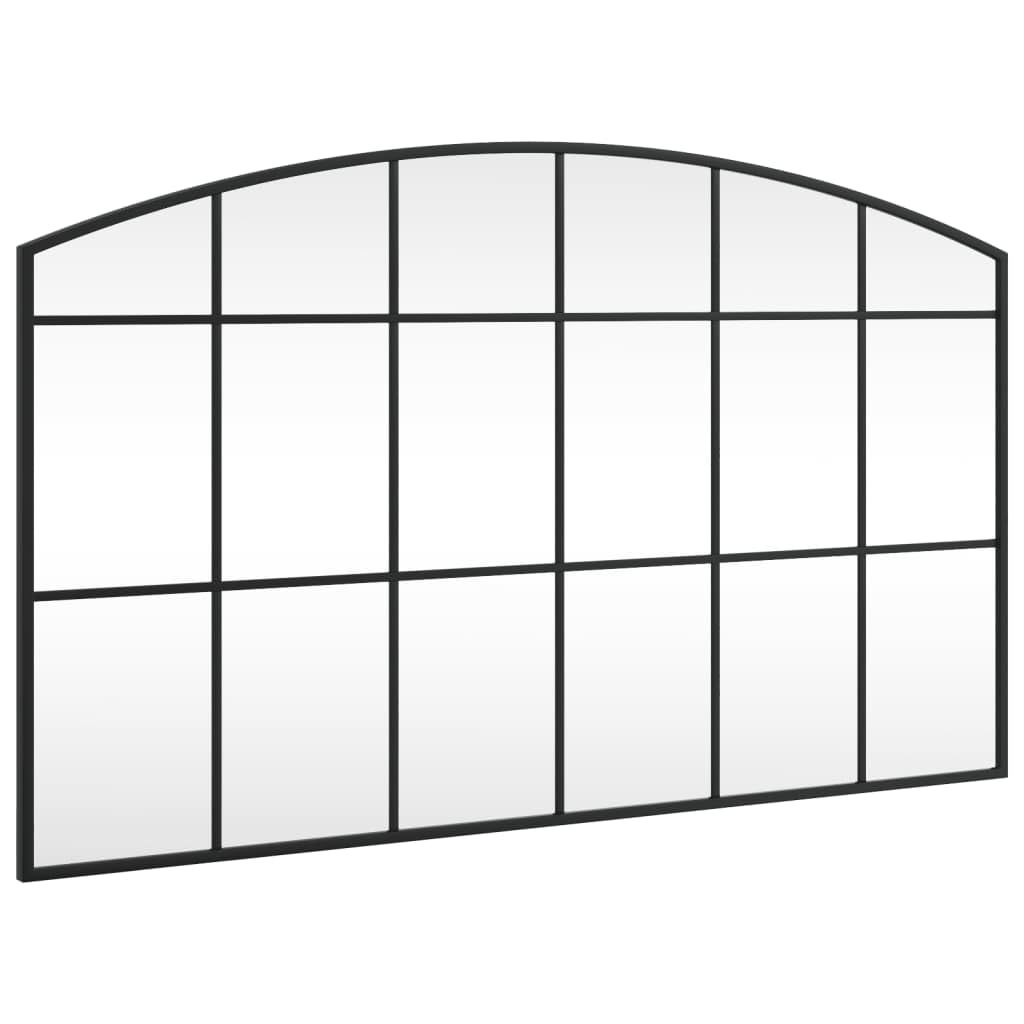 vidaXL Wall Mirror Black 39.4x23.6" Arch Iron"