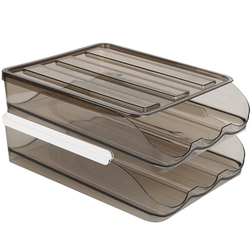 Egg Container Holder for Refrigerator Double Layer Egg Storage Box with Lid Automatic Rolling Egg Box Organizer Bin Tray Rack 36 Eggs