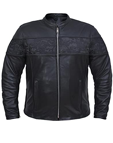 K-2306 COWHIDE MENS PREMIUM LEATHER JACKET ,Black ,3XL