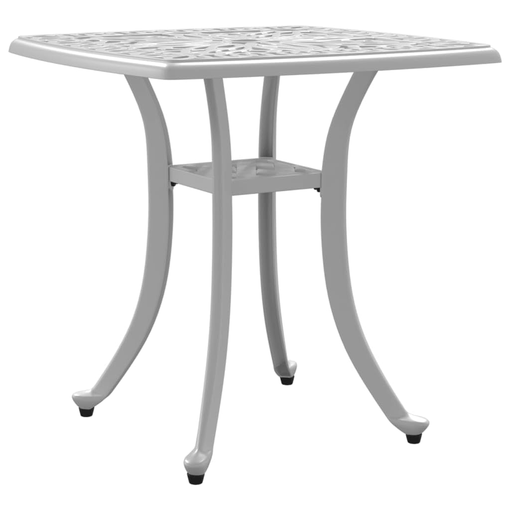 Vidaxl Cast Aluminum Patio Table - White 20.9' Square Outdoor/Indoor Garden Table With Umbrella Hole
