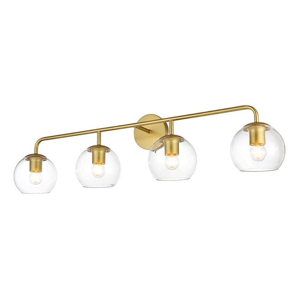 Genesis 4 light Brass and Clear Bath Sconce