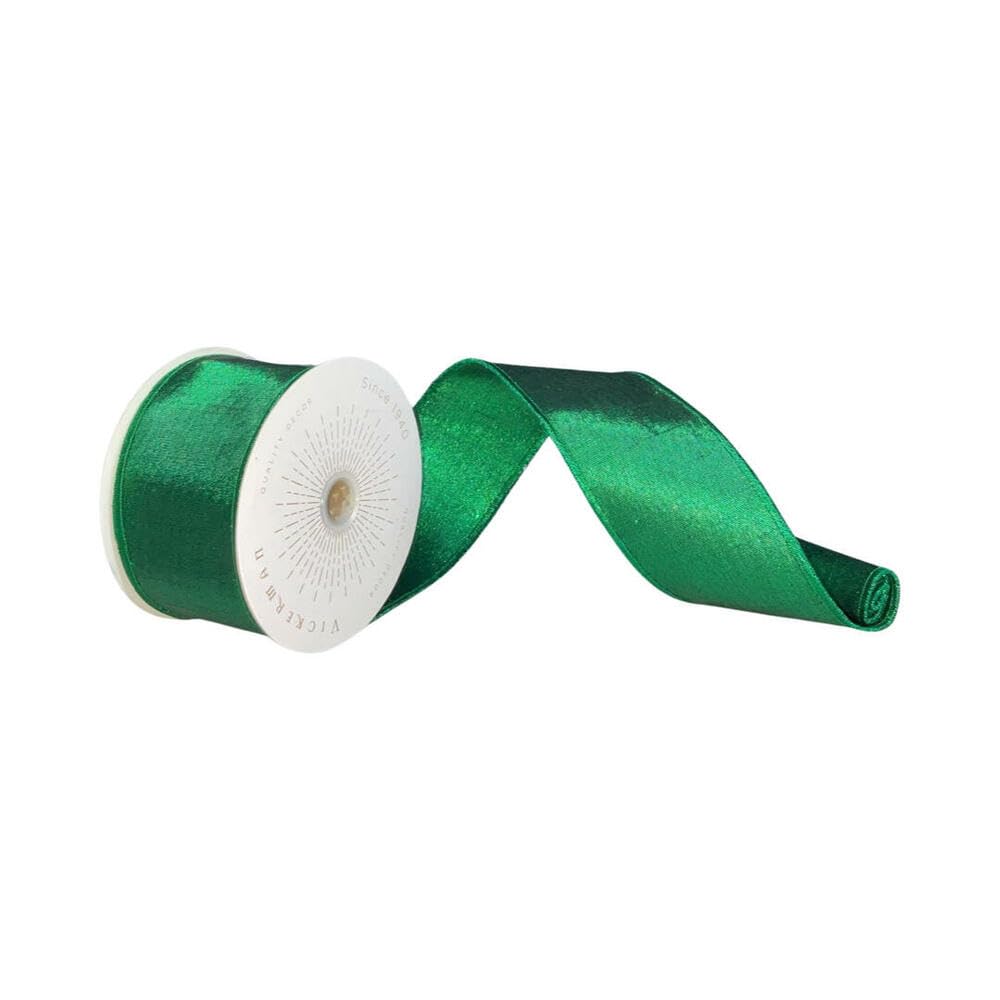 2.5x10yd Green Metallic Ribbon