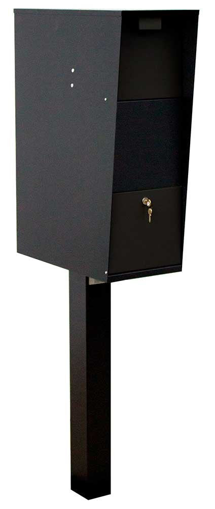 Qualarc Wf-Vacmb-Pst Large Capacity Galvanized Steel Locking Rust Proof Vacation Mailbox With 4 Diameter Mounting Post, Ships