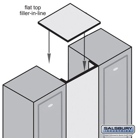 Flat Top Filler - In-Line - 15 Inches Wide - 21 Inch Deep Solid Oak Executive Wood Locker - Dark