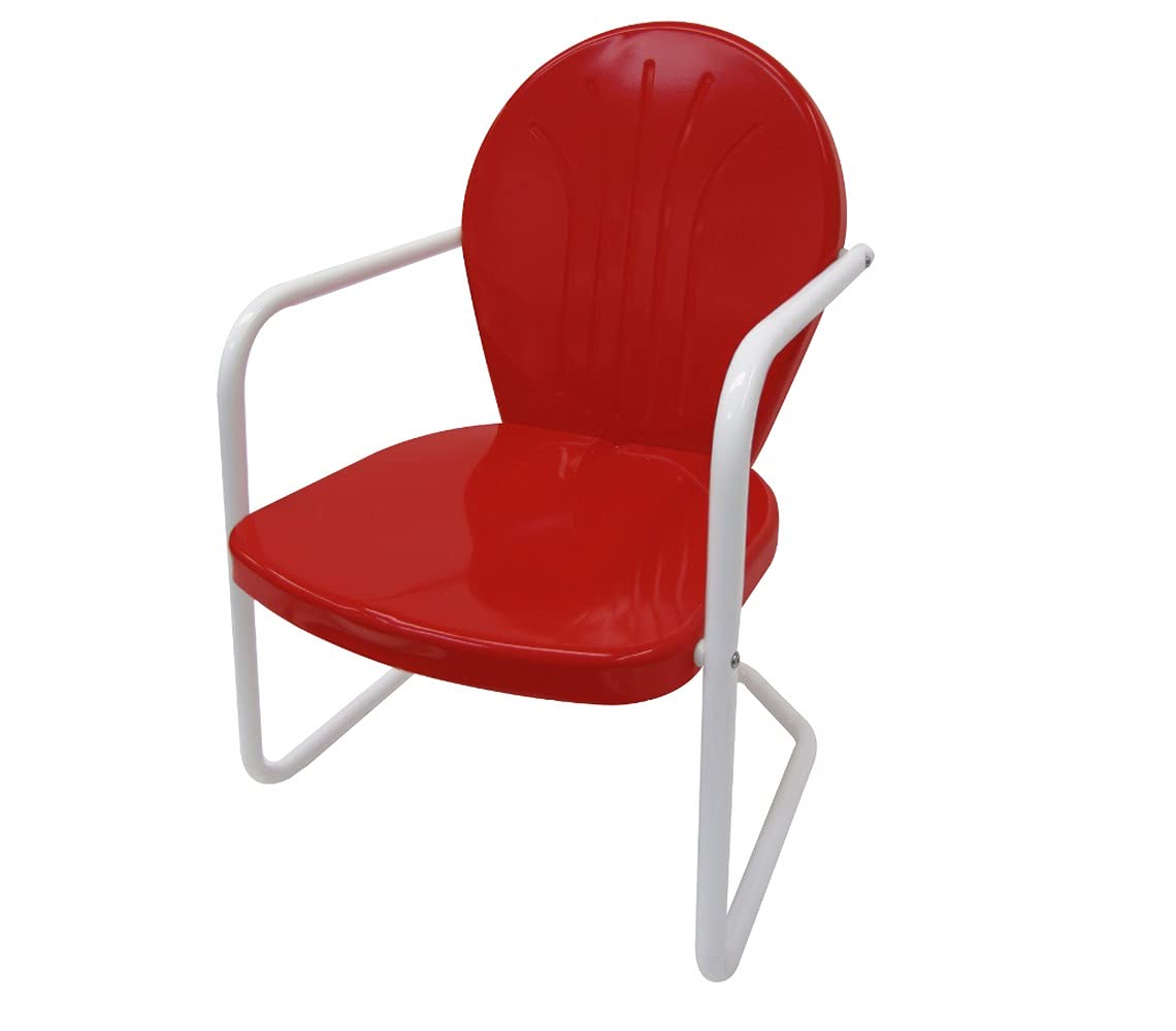 Casafoyer Retro Metal Lawn Chairs - Nostalgic Art Deco Design Pack of 2