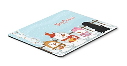 Carolines Treasures Bb2388Mp Merry Christmas Carolers Black Labrador Mouse Pad, Hot Pad Or Trivet, Large, Multicolor