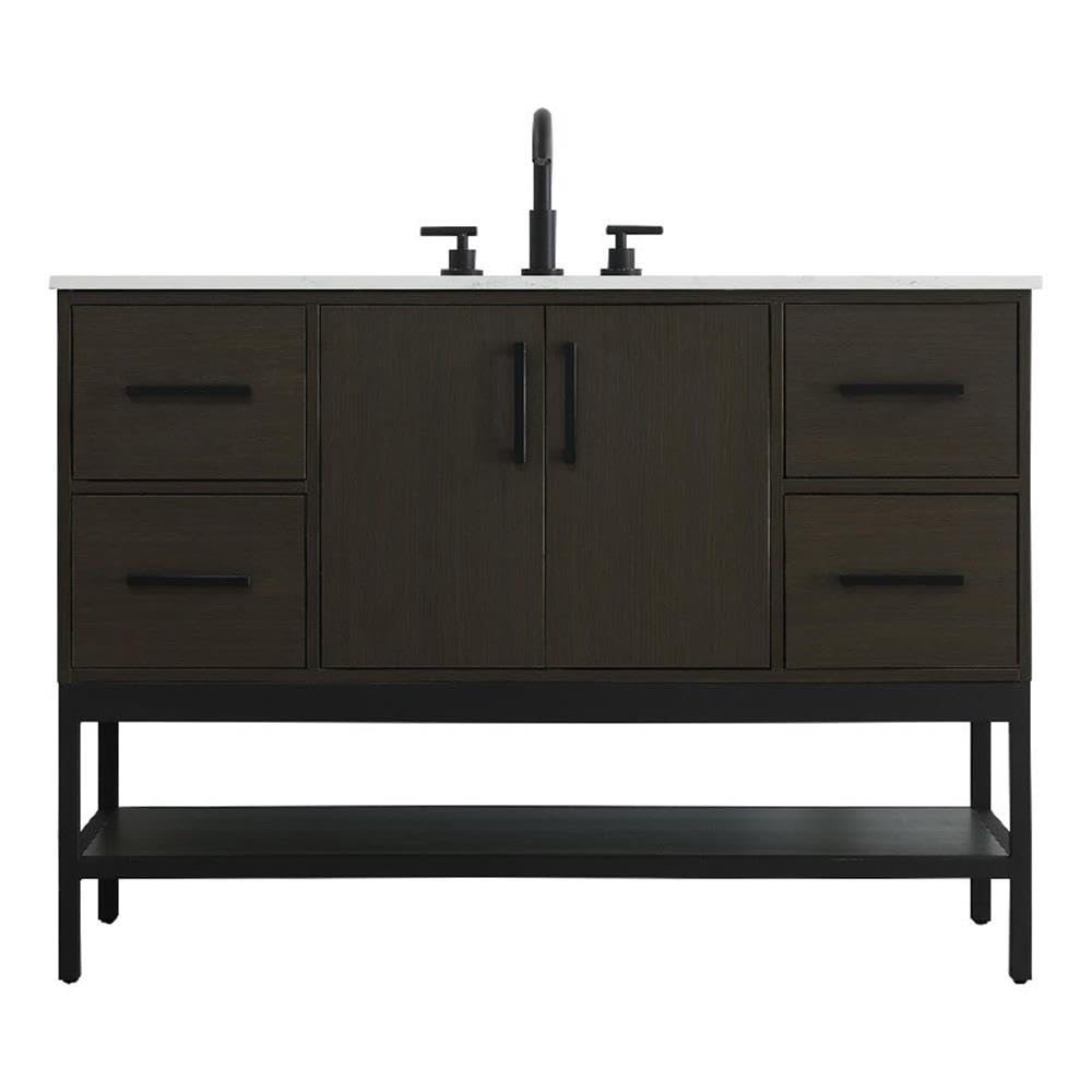48 inch Single Bathroom Vanity in Mocha Brown