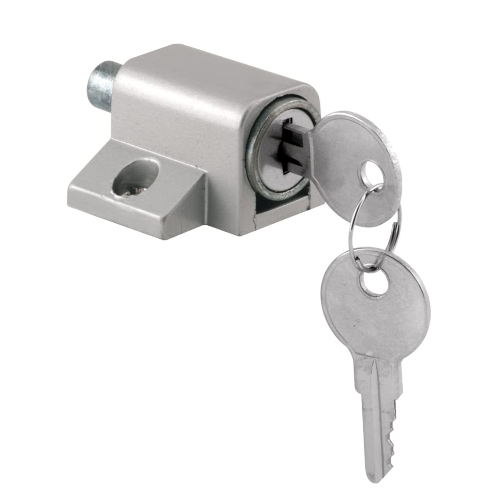 Prime-Line U 9861 Sliding Door Keyed Lock, Push-In - Replace Broken Parts And Add Additional Home Security, Painted Diecast Case