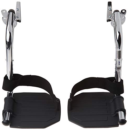 Drive Medical Swing Away Footrests With Aluminum Footplates, Black