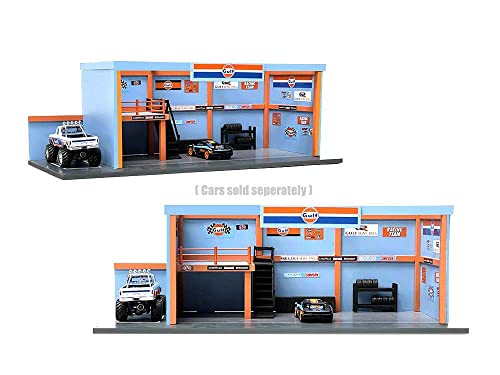 Garage Diorama Gulf Oil Diorama with Decals for 1/64 Scale Models by American Diorama