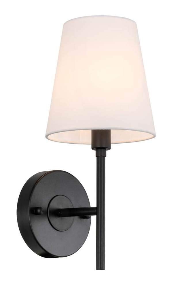 Living District Cason 1-Light Metal & Fabric Wall Sconce In Black/White